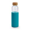 Sticla de apa sport 600 ml cu manson din silicon, Everestus, 20FEB1075, Sticla, Albastru, saculet inclus