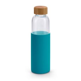   Sticla de apa sport 600 ml cu manson din silicon, Everestus, 20FEB1075, Sticla, Albastru