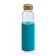 Sticla de apa sport 600 ml cu manson din silicon, Everestus, 20FEB1075, Sticla, Albastru