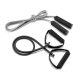 Set fitness cu elastic si coarda de sarit, in husa din poliester, Everestus, SFT01, negru