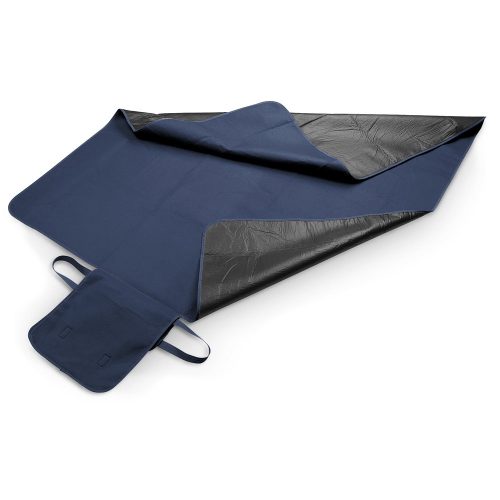 Patura picnic 150x120 cm cu maner si bretea de umar, Everestus, 20FEB1354, Material textil, Albastru