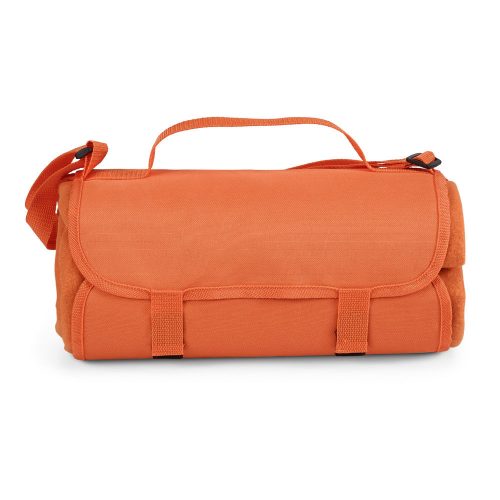 Patura picnic 150x120 cm cu maner si bretea de umar, Everestus, 20FEB1355, Material textil, Portocaliu