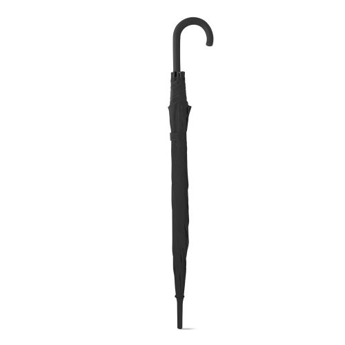 Umbrela 104 cm, maner curbat, deschidere automata, Everestus, 20IAN847, Negru, Poliester 190T