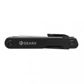   Cleste multifunctional, GearX, 22FEB1405, 8.4x1.7x2.3 cm, Otel, Negru