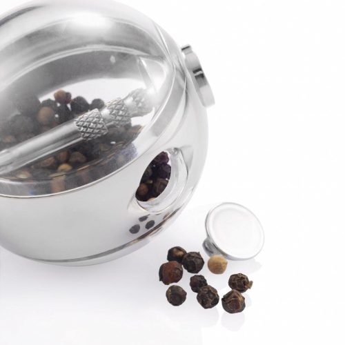 Set 2 recipiente pentru sare si piper, XD, 20FEB1353, Otel, Negru