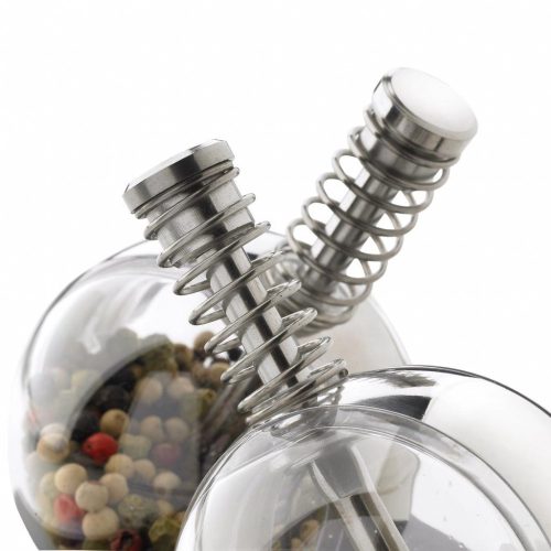 Set 2 recipiente pentru sare si piper, XD, 20FEB1353, Otel, Negru