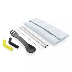   Set 2 paie si tacamuri in husa, 21MAR1894, 22.5x19x0.3 cm, Everestus, Poliester, Otel, Albastru