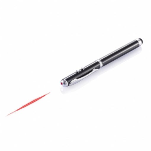Pix 4-in-1 cu indicator laser, stylus si lanterna, Everestus, ILE10, otel inoxidabil, negru