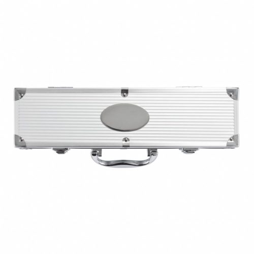 Set accesorii gratar 3 piese in cutie de aluminiu, Everestus, BB, otel inoxidabil, argintiu