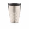 Cana 380 ml cu forma geometrica, Everestus, GC, pp, otel inoxidabil, argintiu