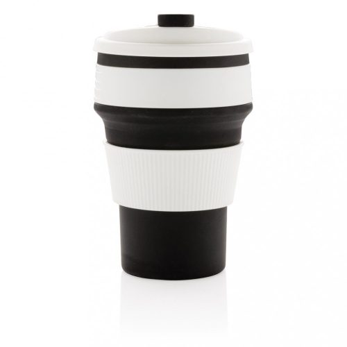 Cana de voiaj pliabila 350 ml, fara bpa, Everestus, 20IAN333, Silicon, Polipropilena, Negru