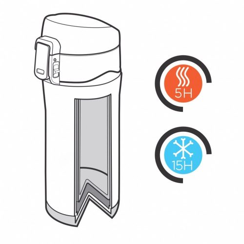 Cana termoizolanta 300 ml, Everestus, EY, otel inoxidabil, pp, argintiu