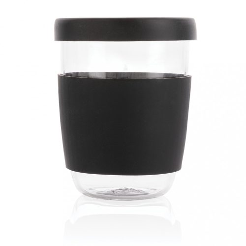 Cana de voiaj, Ukiyo, 22FEB1164, 360 ml, 8.5x5.5x11 cm, Sticla, Negru