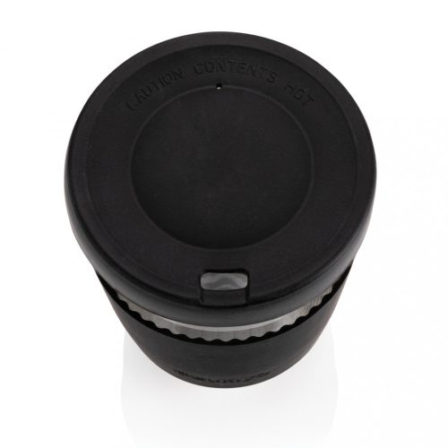 Cana de voiaj, Ukiyo, 22FEB1164, 360 ml, 8.5x5.5x11 cm, Sticla, Negru