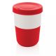 Cana de cafea 380 ml, fara melamina, Everestus, 20IAN355, Plastic, Silicon, Rosu