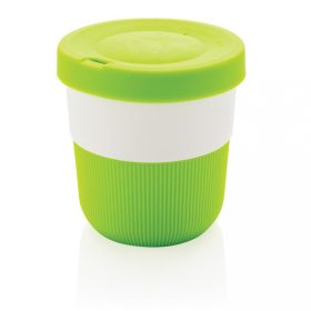   Cana de cafea 280 ml, fara melamina, Everestus, 20IAN358, Plastic, Silicon, Verde