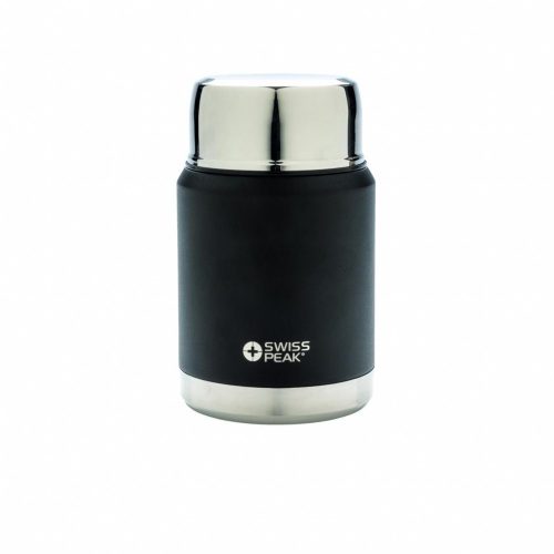 Termos pentru alimente 500 ml, perete dublu, termoizolant, Swiss Peak, EE, otel inoxidabil, negru