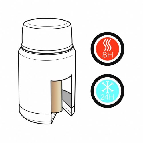 Termos pentru alimente 500 ml, perete dublu, termoizolant, Swiss Peak, EE, otel inoxidabil, negru