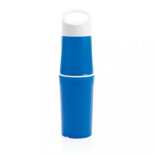 Sticla de apa, sport, BE O by AleXer, 2707239, Plastic, 500 ml, 24x6.8x6.8xø6.8 cm, Albastru, breloc inclus