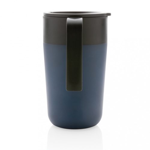 Cana de voiaj, Everestus, 18SEP3120, 480 ml, 12.8x8.8x15.2x Ø8.8 cm, Polipropilena, Otel, Albastru navy