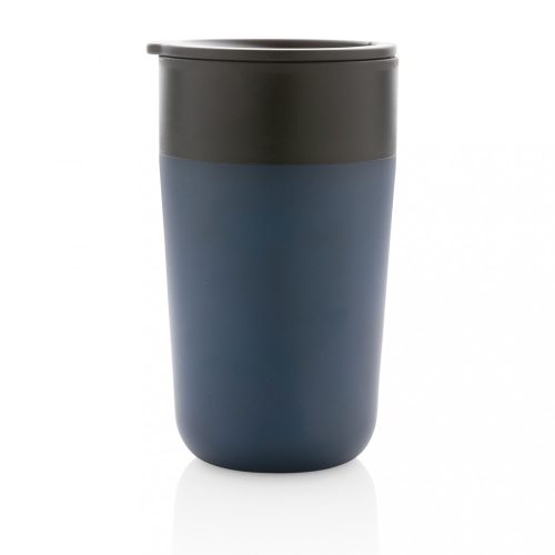 Cana de voiaj, Everestus, 18SEP3120, 480 ml, 12.8x8.8x15.2x Ø8.8 cm, Polipropilena, Otel, Albastru navy