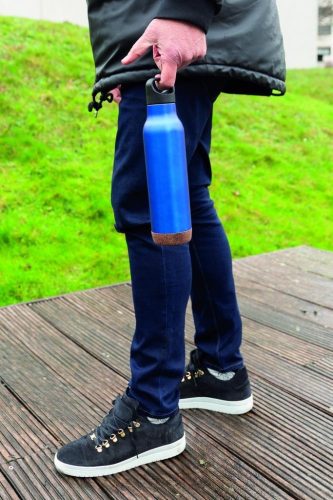 Termos 600 ml, fara scurgeri, cu baza din pluta, Everestus, JU074, otel inoxidabil, albastru