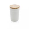 Cana de voiaj, Everestus, 42FEB231153, 300 ml, 12.6xØ8.2 cm, Polipropilena, Bambus, Alb
