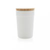 Cana de voiaj, Everestus, 42FEB231153, 300 ml, 12.6xØ8.2 cm, Polipropilena, Bambus, Alb