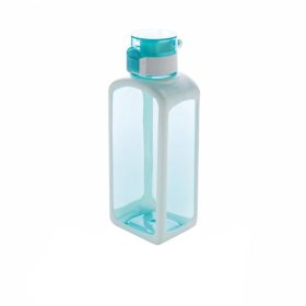   Sticla de apa 600 ml patrata, fara scurgeri, XD, SD, tritan, silicon, turcoaz