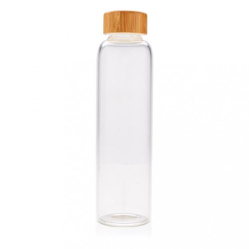 Bidon sport de apa 550 ml, cu manson, Everestus, 20IAN238, Sticla, Bambus, Poliuretan, Negru