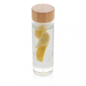   Sticla de apa cu infuzor, 640 ml, 22.7xø6.8 cm, Everestus, 20SEP0130, Tritan, Bambus, Transparent