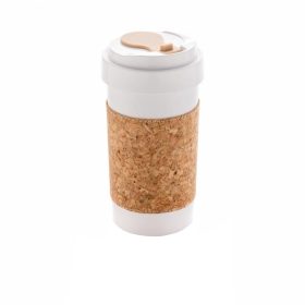   Cana 400 ml ecologica, cu manson de pluta, Everestus, EO, pla, alb