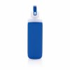 Bidon de apa 500 ml, sticla cu manson de silicon, Everestus, JU051, sticla, albastru, saculet de calatorie inclus
