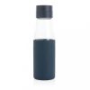 Sticla de apa sport, Ukiyo, 22FEB1376, 600 ml, 7x5.5x23.5 cm, Sticla, Albastru, breloc inclus