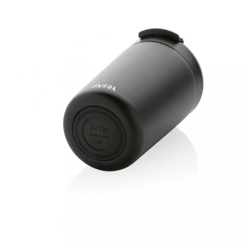Cana de voiaj, Avira, 42FEB231143, 300 ml, 13.8xØ8.8 cm, Otel, Polipropilena, Negru