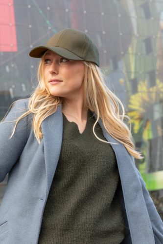 Sapca 6 panele, 21MAR2044, unisex, Ø 18.5 cm, marime universala adulti, Everestus, Bumbac, Verde