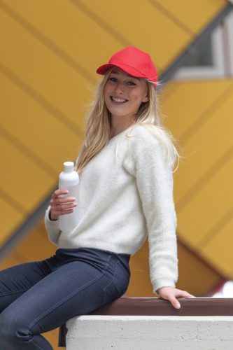 Sapca 5 panele, 21MAR2032, unisex, Ø 18.5 cm, marime universala adulti, Everestus, Bumbac, Rosu