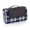 Patura de picnic tartan 130x145 cm, Everestus, BM01, acril, pvc, albastru navy