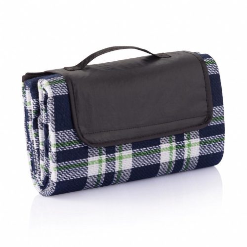 Patura de picnic tartan 130x145 cm, Everestus, BM01, acril, pvc, albastru navy