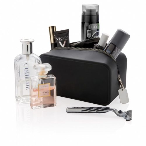 Geanta cosmetice din silicon, fara scurgeri, Everestus, SN, negru