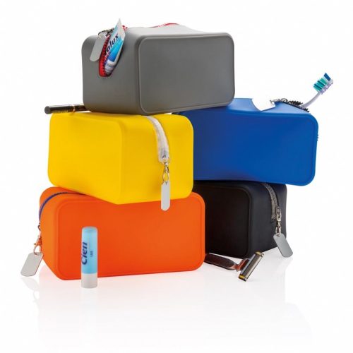 Geanta cosmetice din silicon, fara scurgeri, Everestus, SN, gri