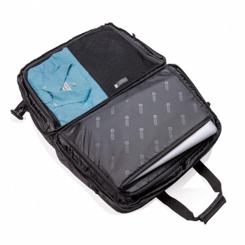 Geanta RFID, compartiment laptop 15.6 inch, 2 buzunare frontale, Swiss Peak, RD, poliester, negru