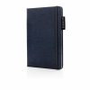 Agenda A5 cu coperta denim, 160 pagini, Everestus, DM, bumbac, hartie, albastru navy