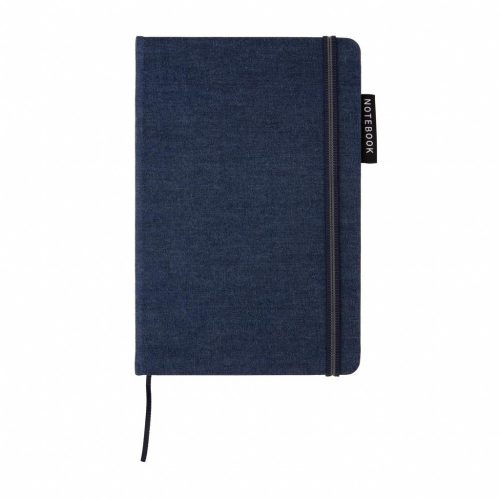 Agenda A5 cu coperta denim, 160 pagini, Everestus, DM, bumbac, hartie, albastru navy