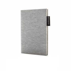   Agenda A5 160 pagini, coperta tare din material textil, Everestus, JY, poliester, hartie, gri