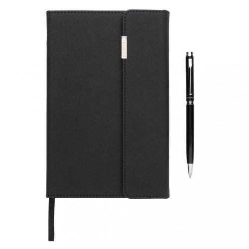 Set Agenda A5 si Pix, 160 pagini, Swiss Peak, 20IAN391, Poliuretan, Otel, Negru