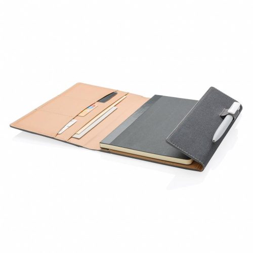 Agenda A5 coperta magnetica, suport pix si 3 locuri de carduri, 128 pagini, Everestus, DE, pu, hartie, gri