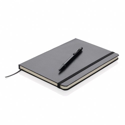 Agenda A5 standard cu pix stylus, 144 pagini, Everestus, SS, hartie, negru