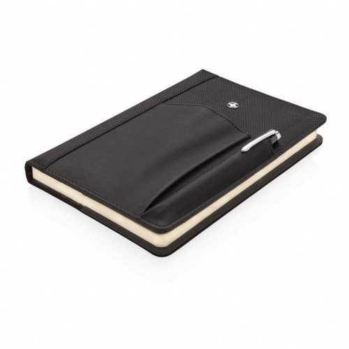 Set agenda si pix, coperta poliester 1680D si 600D, 192 pagini detasabile, Swiss Peak, RE, pu, negru