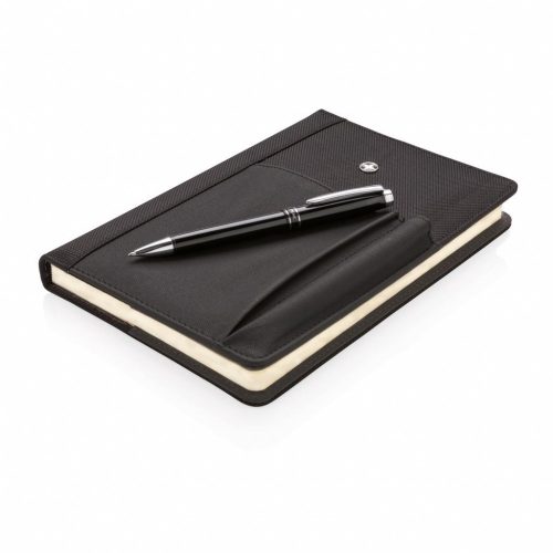 Set agenda si pix, coperta poliester 1680D si 600D, 192 pagini detasabile, Swiss Peak, RE, pu, negru